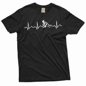 Mountain Biking Heartbeat T-Shirt | MTB Rider Graphic Tee | Cycling Lover Shirt